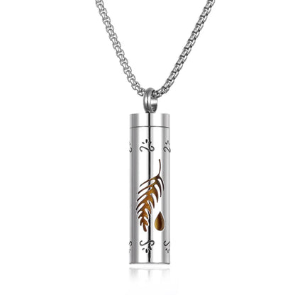 Long Strip Stainless Steel Aromatherapy Necklace Perfume Diffuser Essential Oil Diffuser Pendant Necklace Jewelry Accessories