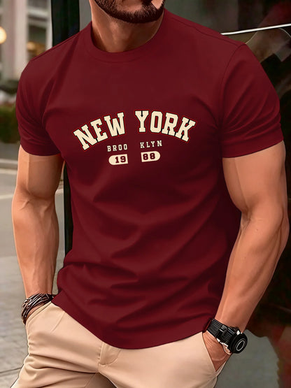 New York Brooklyn 1988 Letter Design Men T-Shirts Fashion Short Sleeve All-Match Cotton Soft T Shirt Summer Unisex Loose Clothes