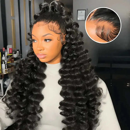 40 Inch HD Loose Deep Wave 13x6 Lace Front Human Hair Wigs Brazilian Curly Water Wavy 13x4 Lace Deep Wave Frontal Wigs For Women