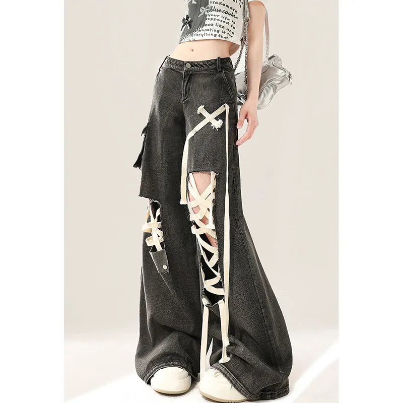 Women Jeans Oversize Hip-hop Fashion Vintage Streetwear