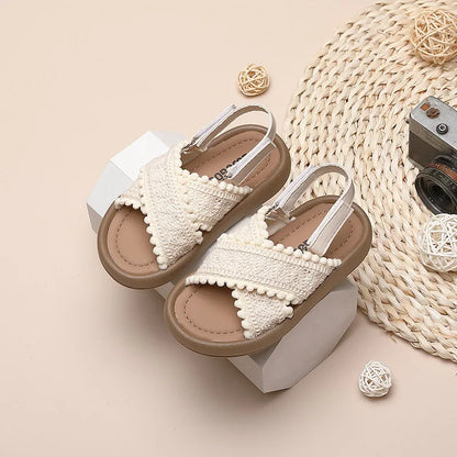 Girl Summer Sandals Classic Fashion Ethnic Style Kids Beach Sandals Fashion Open-toe Versatile Children Non-slip Causal Shoes