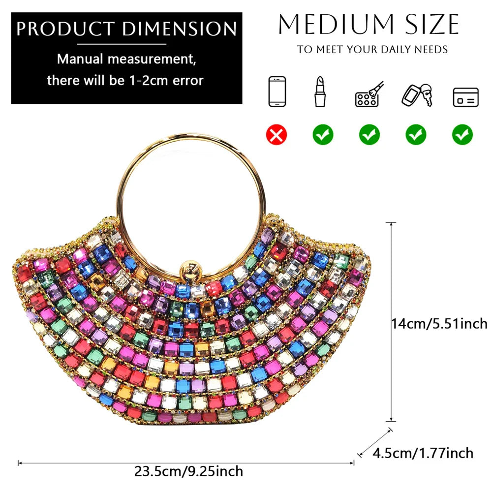 Latest High Heel Gold Color Atmospheric Luxury Pattern With Rhinestones Party Ladies Shoes And Bag Set