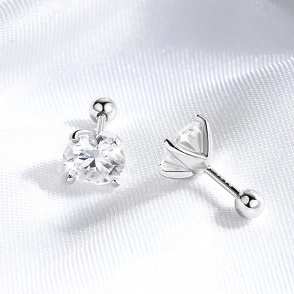 18k Plated 0.2-2ct Moissanite Stud Earrings for Women Solid 925 Sterling Silver Lab Diamond Screw Back Ear Stud Jewelry