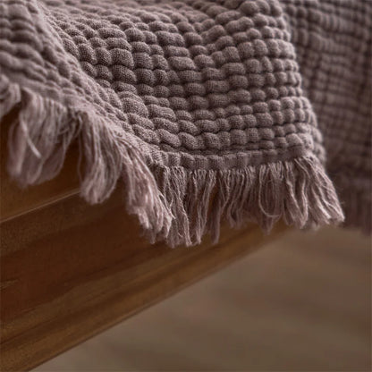 Maillard Cotton Blankets Four Layers Of Gauze Sofa Cover Blanket With Tassel AB Side Office Nap Decorative Bed Muslin Blanket