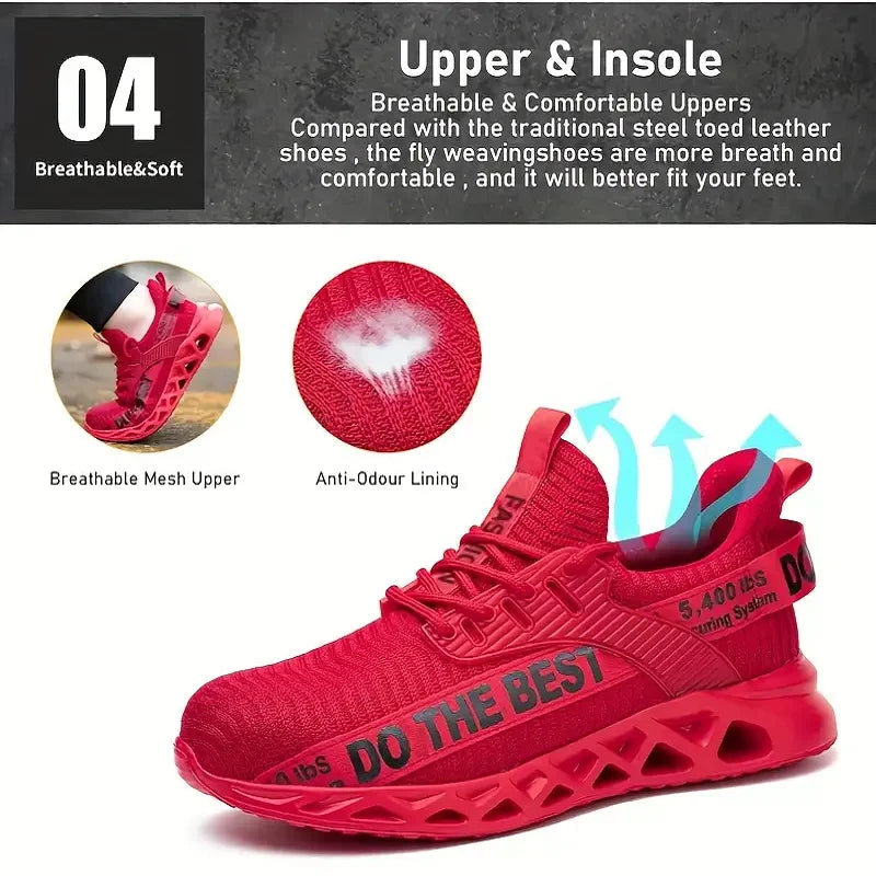 Steel Toe Safety Shoes for Men Women Light Protective Work Sneaker Anti-puncture Work Shoes Unisex Coustruction Safety WorkBoots