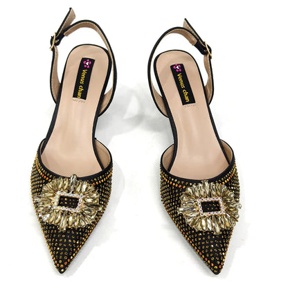 Women's Party Heels and Matching Handbag Set - Perfect for African Weddings and Special Occasions