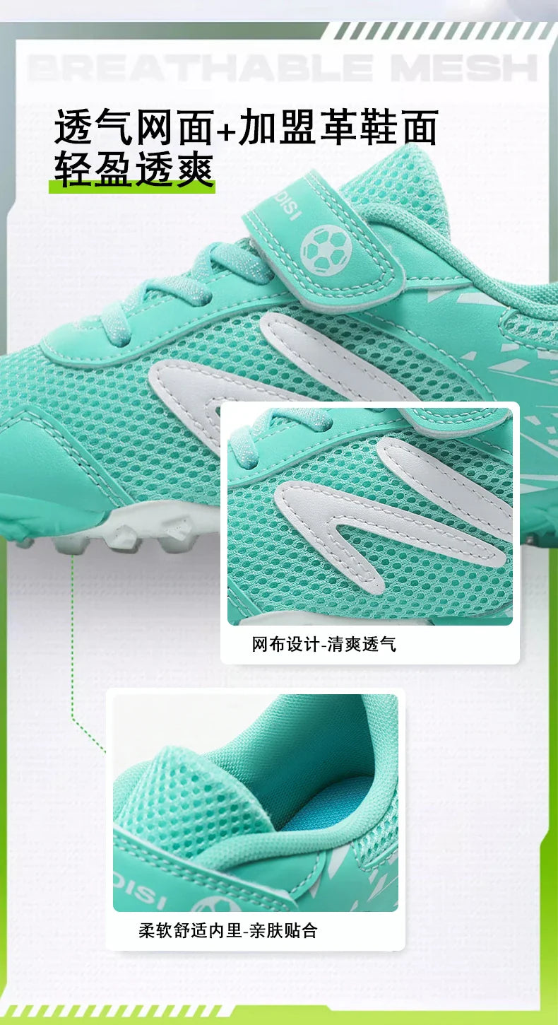 New Children Soccer Shoes Cleats Boys Football Boots TF Breathable Ultralight Grass Training Fast Athletic Sneakers 28-39