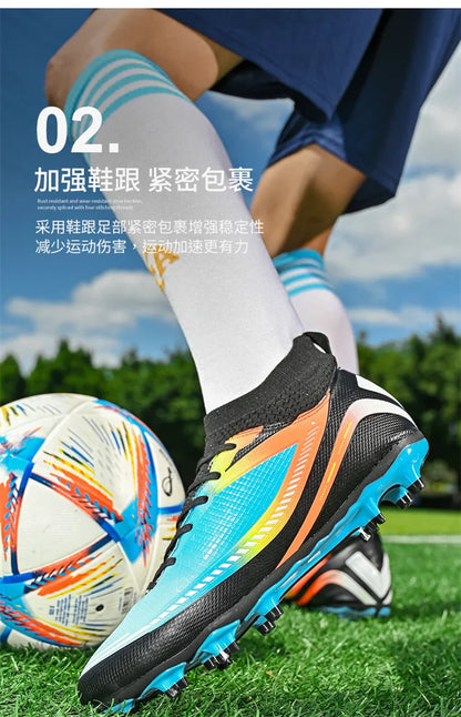 Mens Soccer Shoes TF/FG High Ankle Football Boots Kids Women Outdoor Sports Shoes Multicolor Training Match Athletic Sneakers