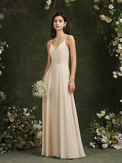 Elegant Sleeveless Lace Back 2024 New Long Formal Evening Dresses With V Neck Party Prom Gowns Robe De Soiree Longue