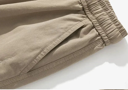 Men's Baggy Cargo Pants with Pockets 100% Cotton Drawstring Elastic Waist Wide Leg Outdoor Casual Pants Plus Size 8XL