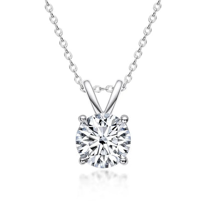 1 2 3 5 Carat Moissanite Necklace For Women Sterling Silver Plated D Color Diamond Engagement Wedding Necklace Fine Jewelry
