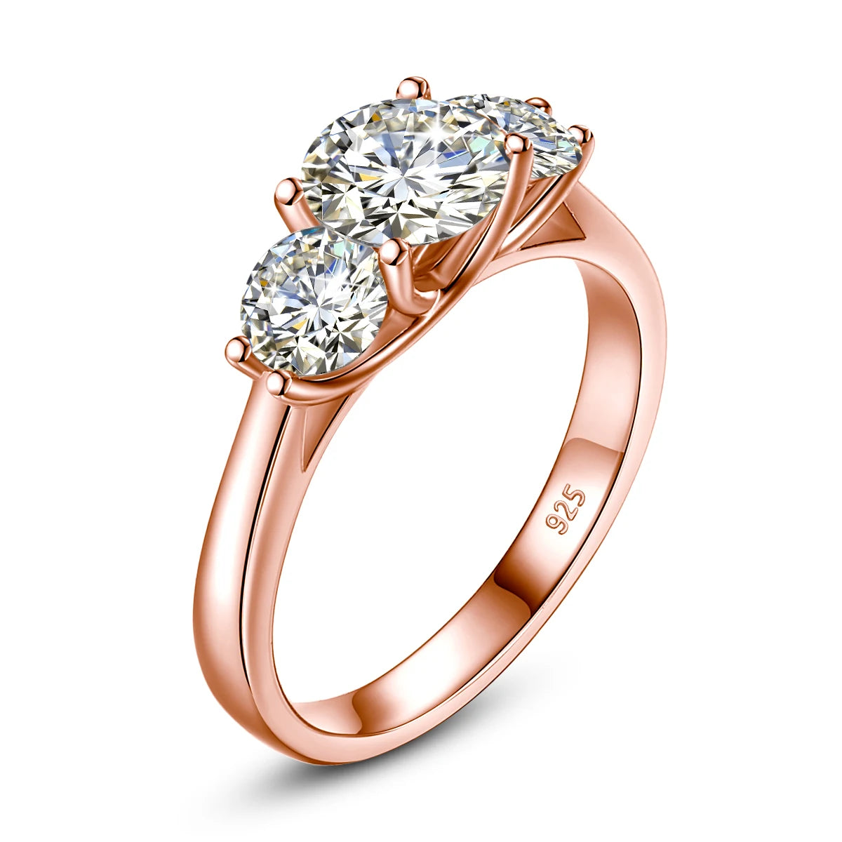 Certified 3 Stone Cat Totem Moissanite Rings For Women Total Is 2ct Genuine Sterling Silver 925 Luxury Wedding Jewelry Trend Hot
