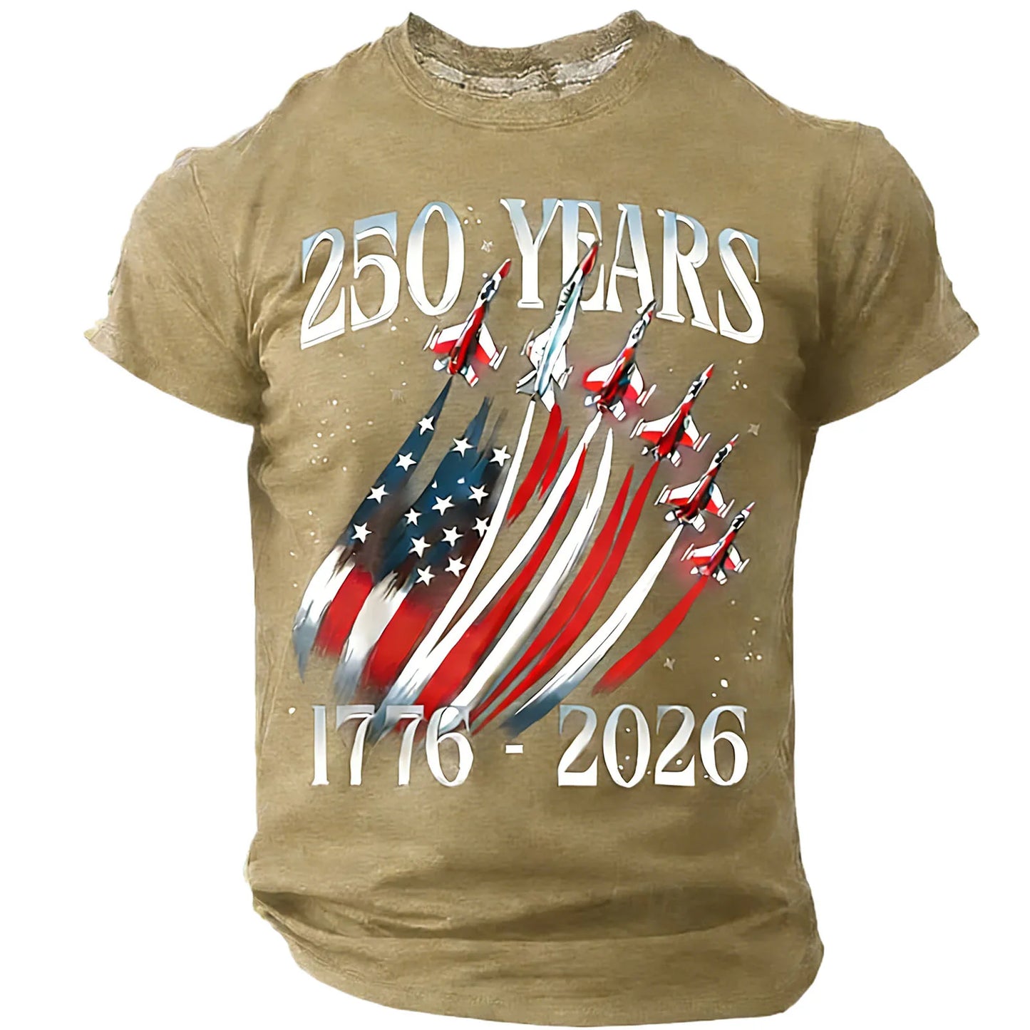 250 Years Men'S T-Shirt Patriotic American Flag Print Tee Independence Day Short Sleeve Crew Neck Casual Tops Holiday Party 2026