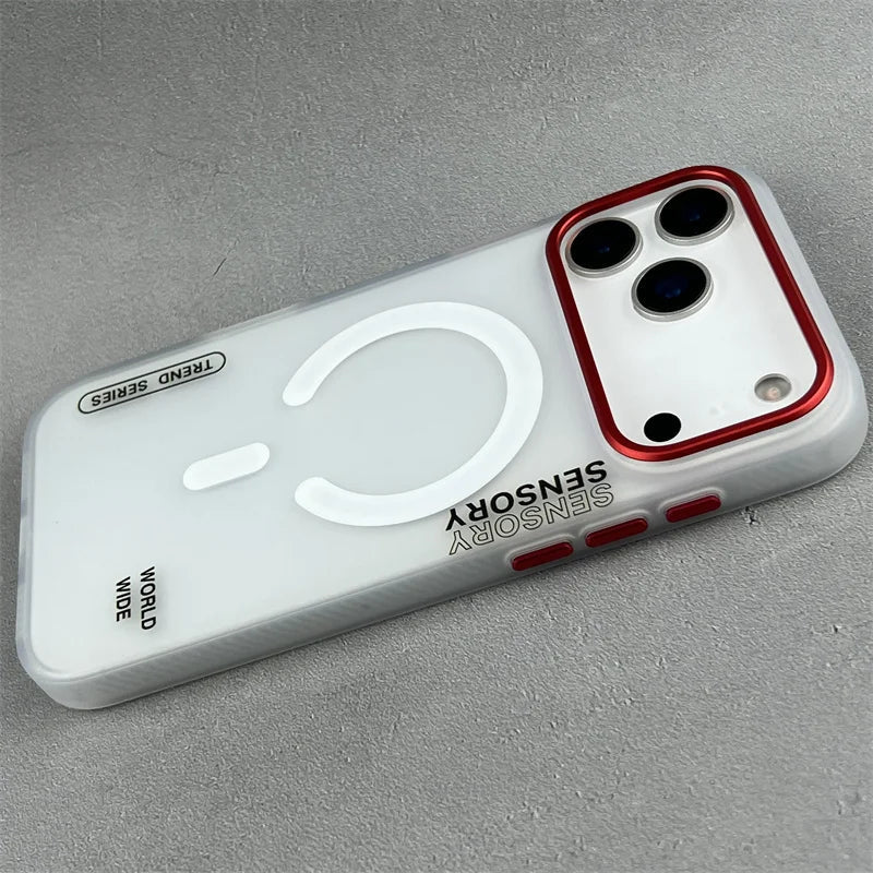 Translucent Magnetic Phone Case for iPhone 17 16 Pro Max For MagSafe Charging Shockproof Matte Cover Silicone Shell