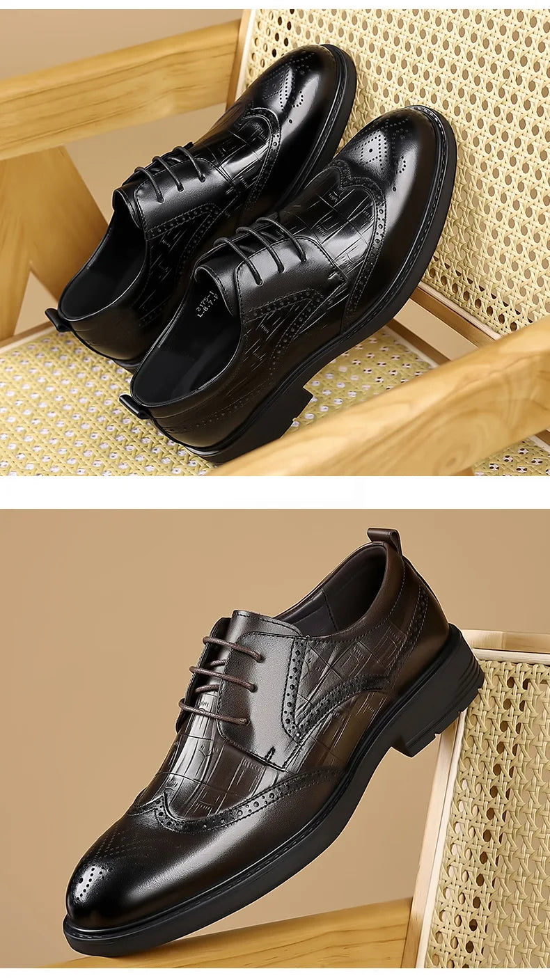 Men Business Dress Leather Shoes Wedding Cowhide Casual Leather Shoes Men Shoes