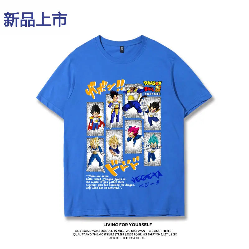 T-shirt Sun Wukong Vegeta Demon Buo Frisa Super Trendy Versatile Summer Short Sleeve Men's Fashion Top