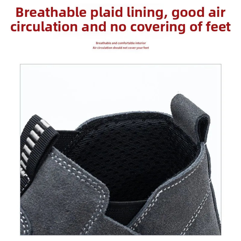 Labor protection shoes with steel toe caps, anti smashing and anti stabbing welding shoes, anti slip and wear-resistant shoes