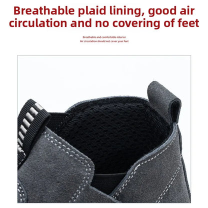 Labor protection shoes with steel toe caps, anti smashing and anti stabbing welding shoes, anti slip and wear-resistant shoes