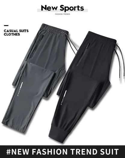 Running Pants Reflective Quick Dry Summer Jogging Trousers Men Gym Thin Cool Male Fishing Hiking Sports Long Pants Breathable