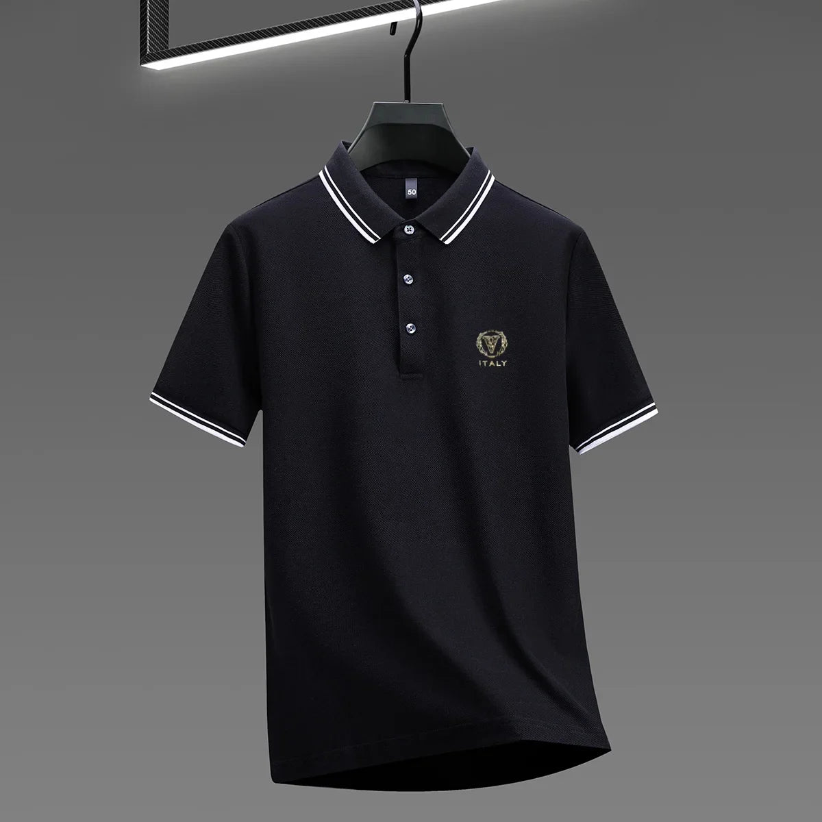 100% pure cotton men's polo shirt high-end brand unique letter printed short sleeve summer new comfortable casual lapel T-shirt