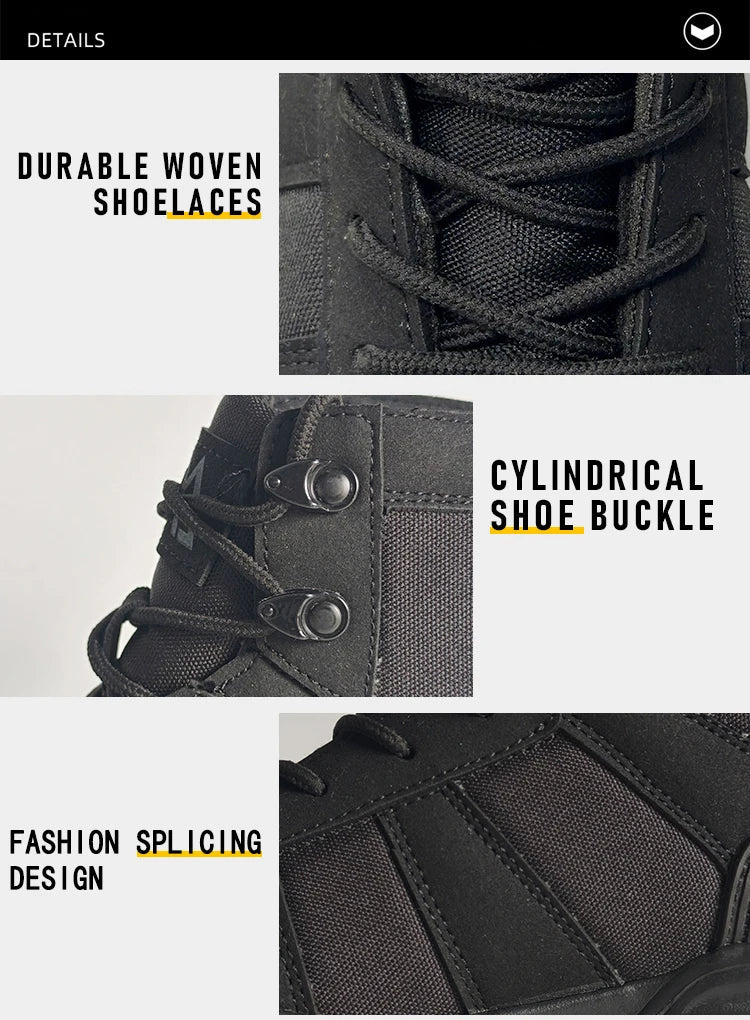 Rotating Button Style Protective Shoes Men Safety shoes Anti-Smash Puncture-Proof Indestructible Work Boots Steel Toe Men Shoes