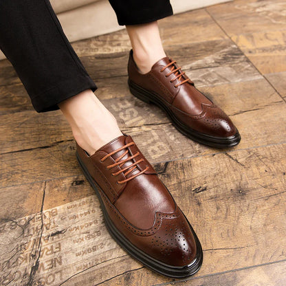 Clsssic Casual Business Shoes For Men Wedding Social Oxford Shoes Men's Dress Leather Office Formal Party Leather Brogues Shoes