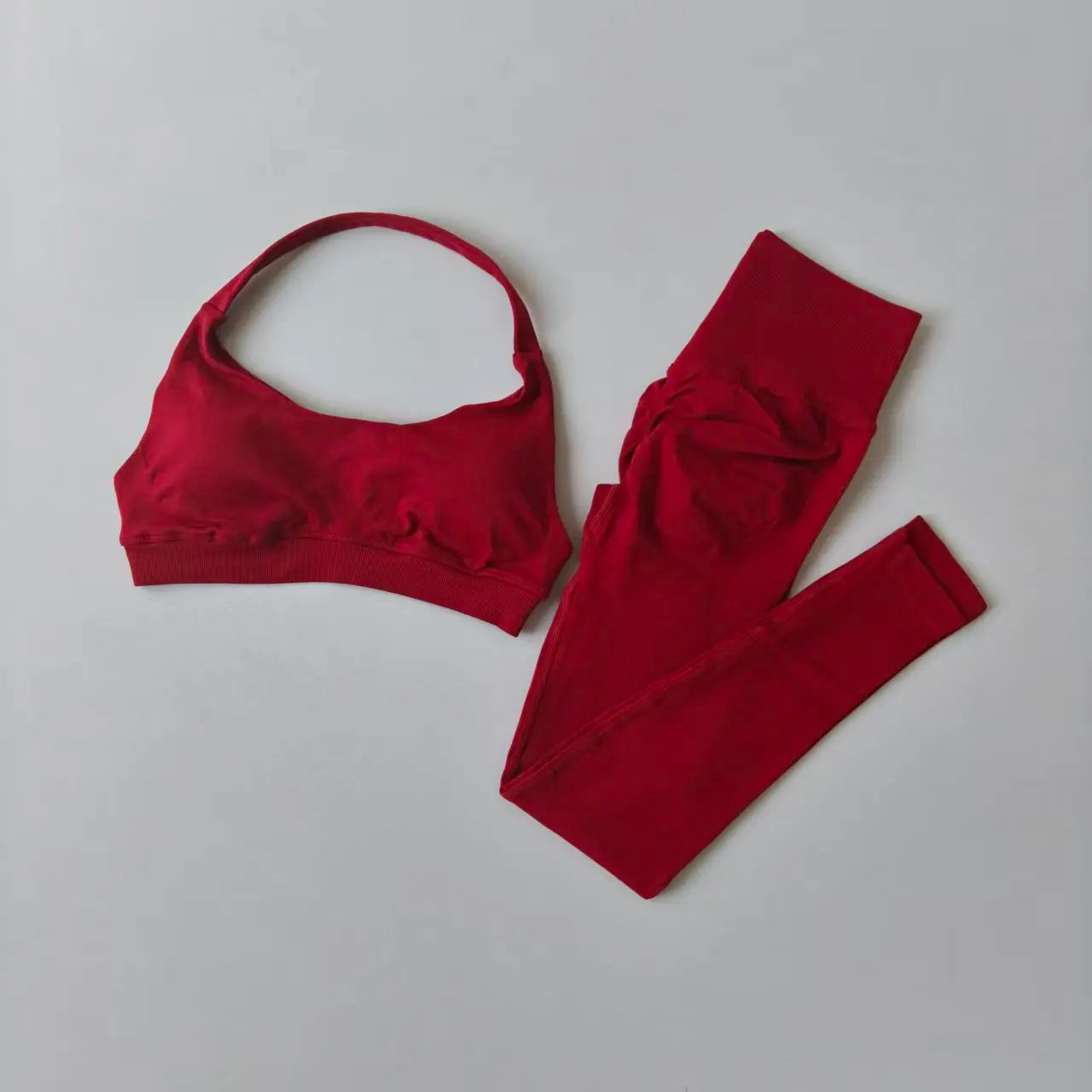 Sports Suit Women's Running 2PCS Set Seamless Yoga Thin Straps Beautiful Back Fitness Bras Gym High-waisted Peach Leggings Sets