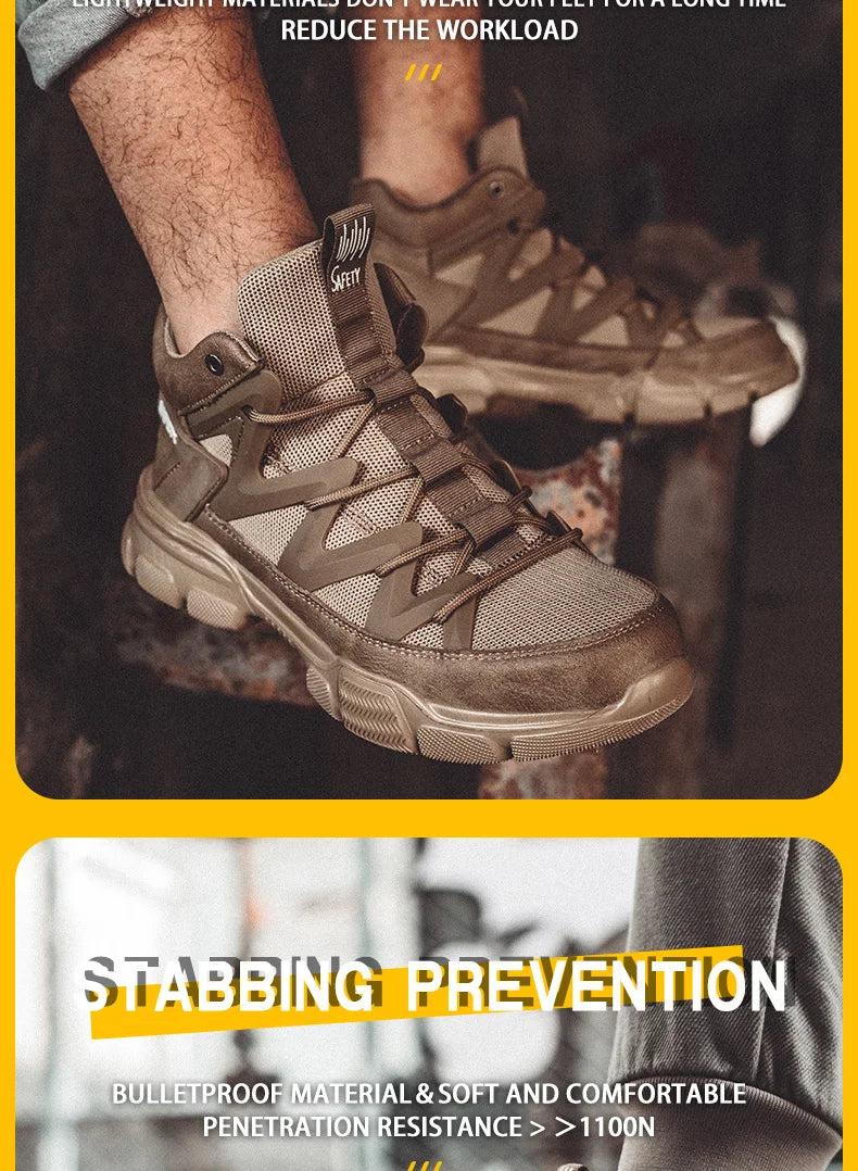 Work Safety Shoes Men's Safety Boots Anti-smash Work Shoes With  Plastic steel head Shoes Men Work Boots Anti-stab Safety Sneake