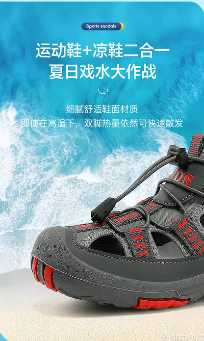 Summer New Children's Outdoor Beach Sandals Anti slip and Wear Resistant Mountaineering Shoes Fashion Casual Breathable Sandals