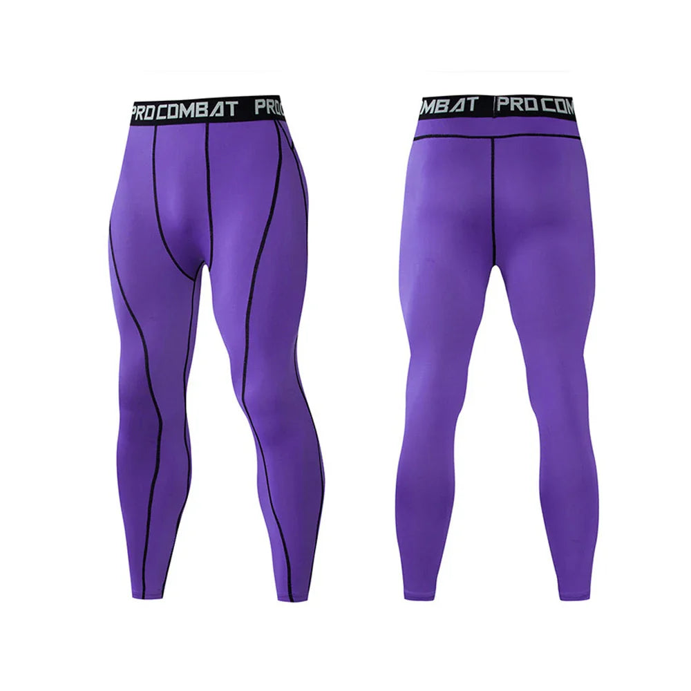 Men Compression Tight Leggings Running Sports Male Gym Fitness Jogging Pants Quick Dry Trousers Workout Training Yoga Bottoms