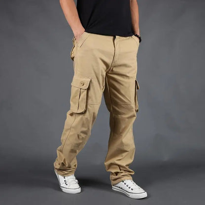 Men's Pants Large Size Multi-pocket Loose Overalls Outdoor Sports Training Jogging Casual Pants Loose And Comfortable