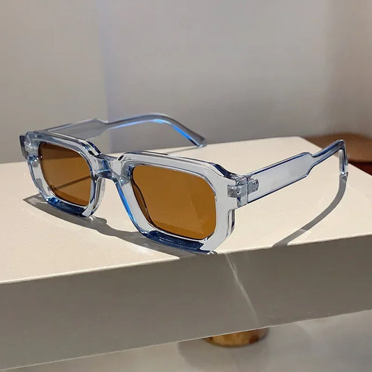Fashion Blue Square Sunglasses For Women Men Retro Luxury Designer Clear Lens Sun Glasses Shades UV400 Eyeglasses