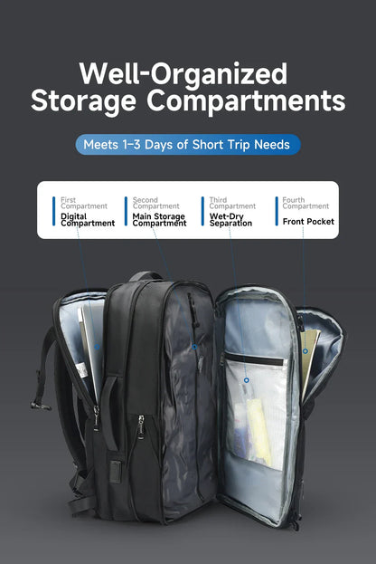 Vacuum Compression Backpacks Men Travel Backpack Expandable USB Bag Large Capacity 17 Laptop Bags For Schoo Cabin Bags
