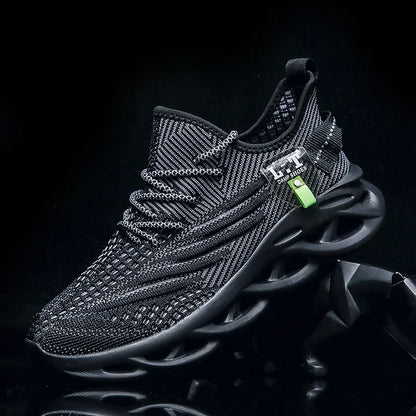 Men Sports Running Black Jogging Shoes Casual Sneakers Outdoor Breathable Mesh Women Light Shock-absorption Sneakers Man