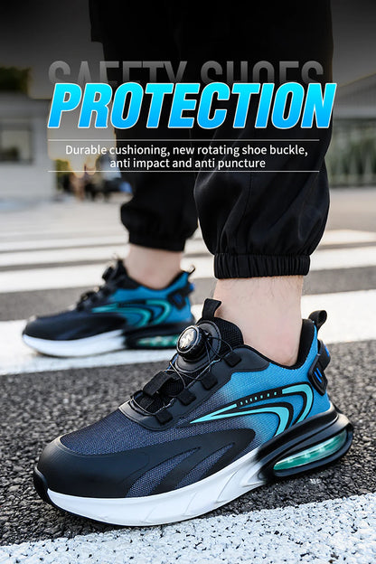 Rotating buckle lightweight and breathable work shoes, protective shoes, industrial safety, puncture resistant steel toe shoes