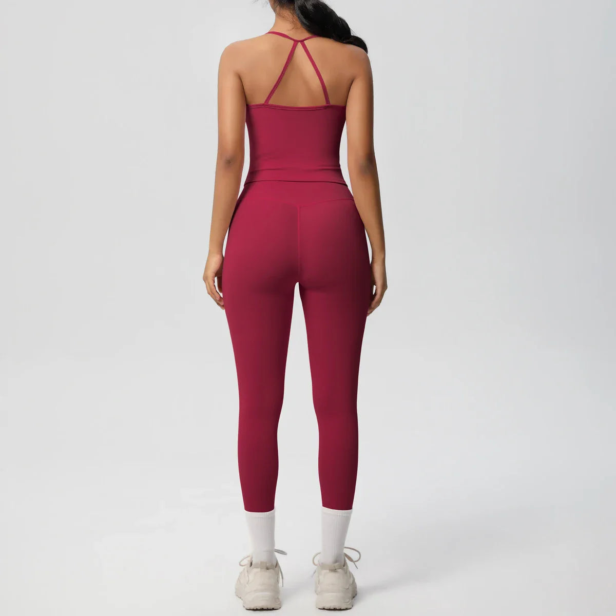 Halter Yoga Top Set Fitness Gym Suit Training Sleeveless Sport Gym Tops Crossover Back Sports Underwear  Tummy Control Slimming