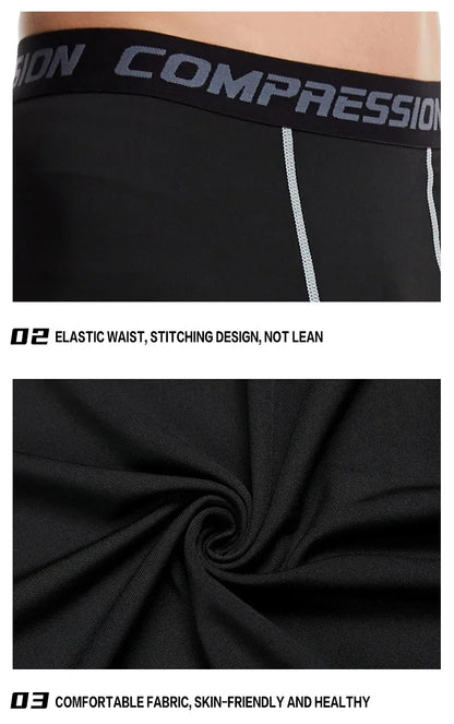Men's Compression Pants for Running Cycling Basketball Soccer Elasticity Sweatpants Fitness Tights Legging Trousers Rash Guard