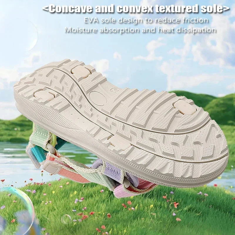 Children's Sandals Summer Boys Breathable Light Non-slip Kids Outdoor Beach Shoes Fashion Girls Open Toed Leisure Flat Sandals