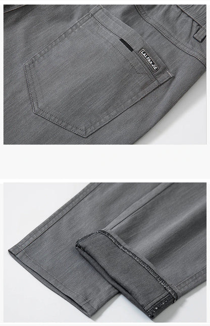 2025 New Men's Casual Pants Spring Summer Thin Business Straight Cotton Stretch Classic Work Trousers Korean Brand Clothing