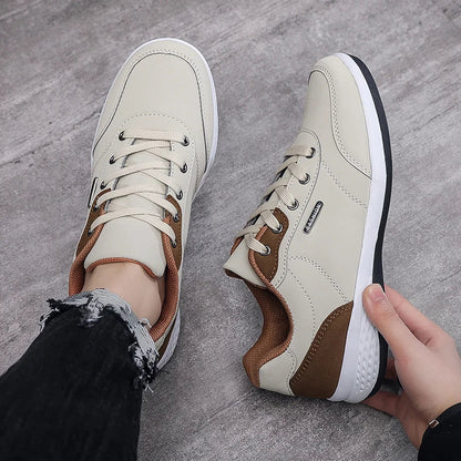 Men Shoes Spring Autumn Waterproof Walking Sneakers Leisure Male Leather Sports Shoes Non-Slip Footwear Tennis for Men