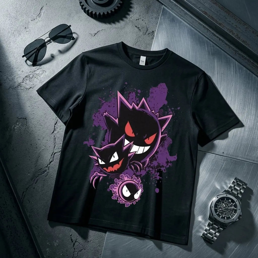 Gengar Kids T Shirt Men Women Cotton Short Sleeve Tee Anime Print Tops Streetwear Parent-child Clothing