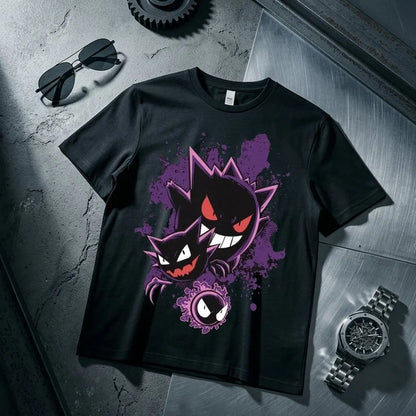 Gengar Kids T Shirt Men Women Cotton Short Sleeve Tee Anime Print Tops Streetwear Parent-child Clothing