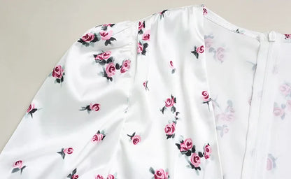 Puff Short Sleeve V Neck Prints Hip Wrap Women Dresses Sexy Club Sheath Fashion Female Bodycon Vestidos Robes Chic Slim