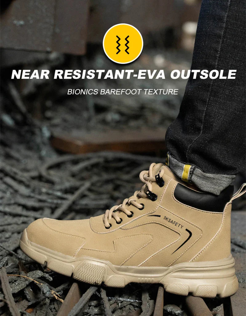Waterproof Work Boots for Men Women Steel Toe Boots Lightweight Indestructible Slip Resistant Construction Safety Boots
