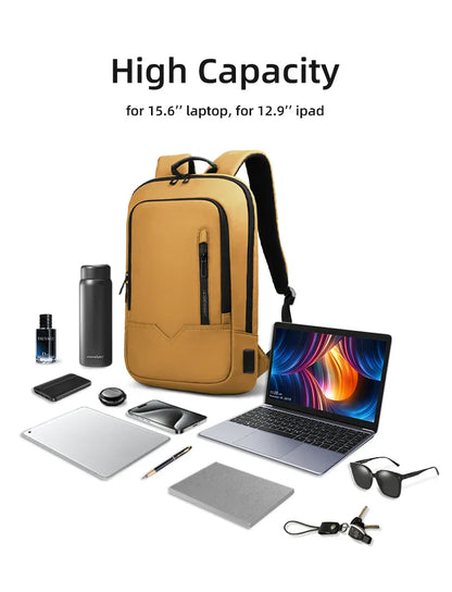 Thin Male Work Backpack Multifunctional Fashion 15.6 In Laptop Backpack Casual Waterproof Business Travel Daypack