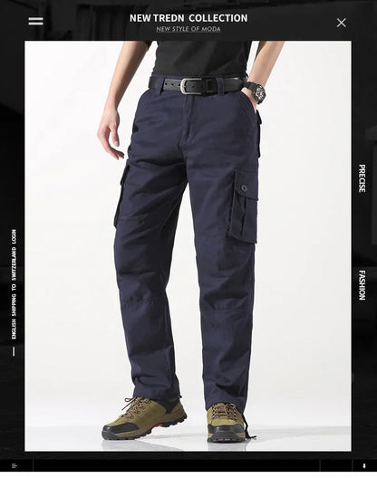 New Men Cargo Pants Pants 6 Pockets Fashion Cargo Pants Quality Cotton Outdoor Male Casual Pants