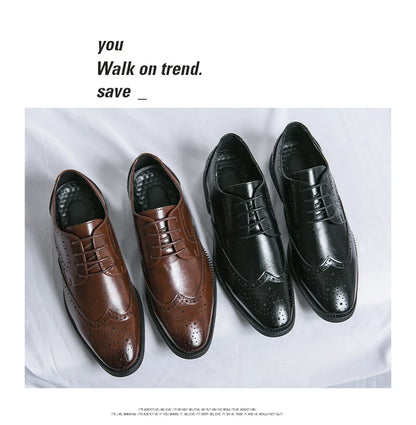 High Quality Height Increase Oxford Dress Shoes Men Genuine Cow Leather Suit Shoes Lift Brogues Wedding Formal Elevator Shoes