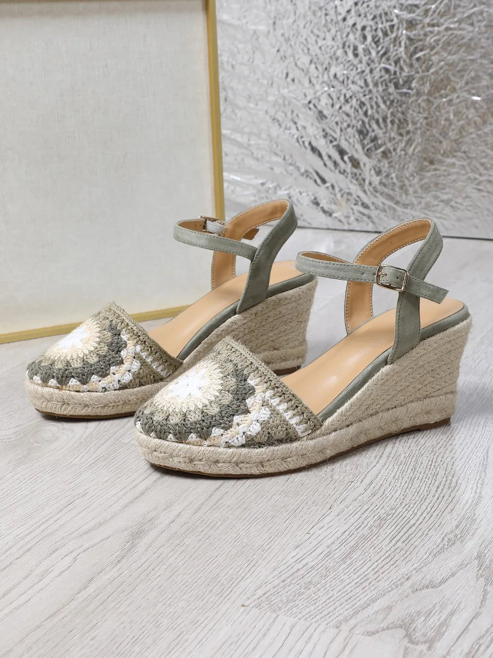 Women's Knitted Wedge Heel Sandals