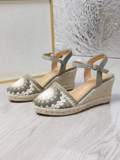 Women's Knitted Wedge Heel Sandals