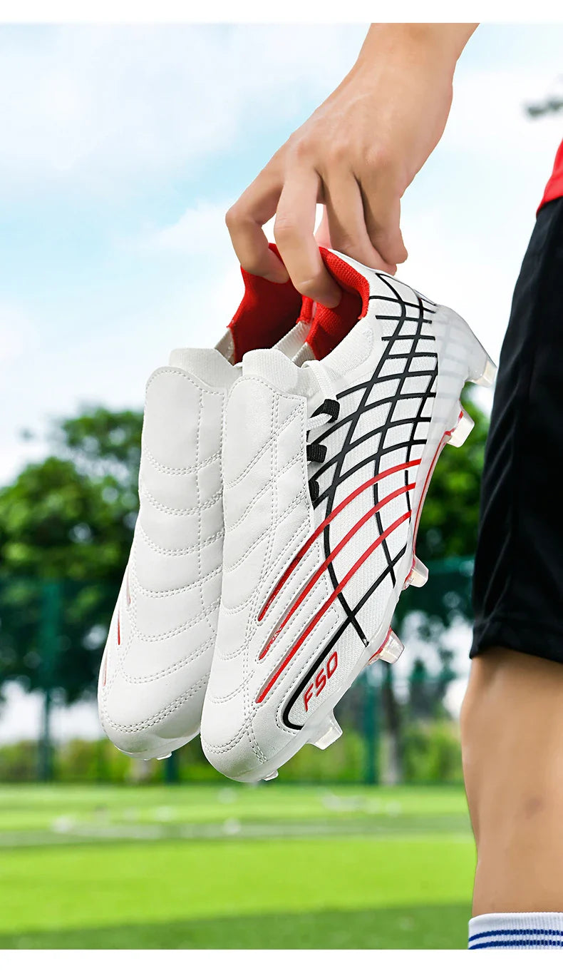 Pink-f50 Professional Mens Football Boots Boys Training Studded Fast Soccer Cleats Outdoor Non Slip Football Shoes Man 35-45